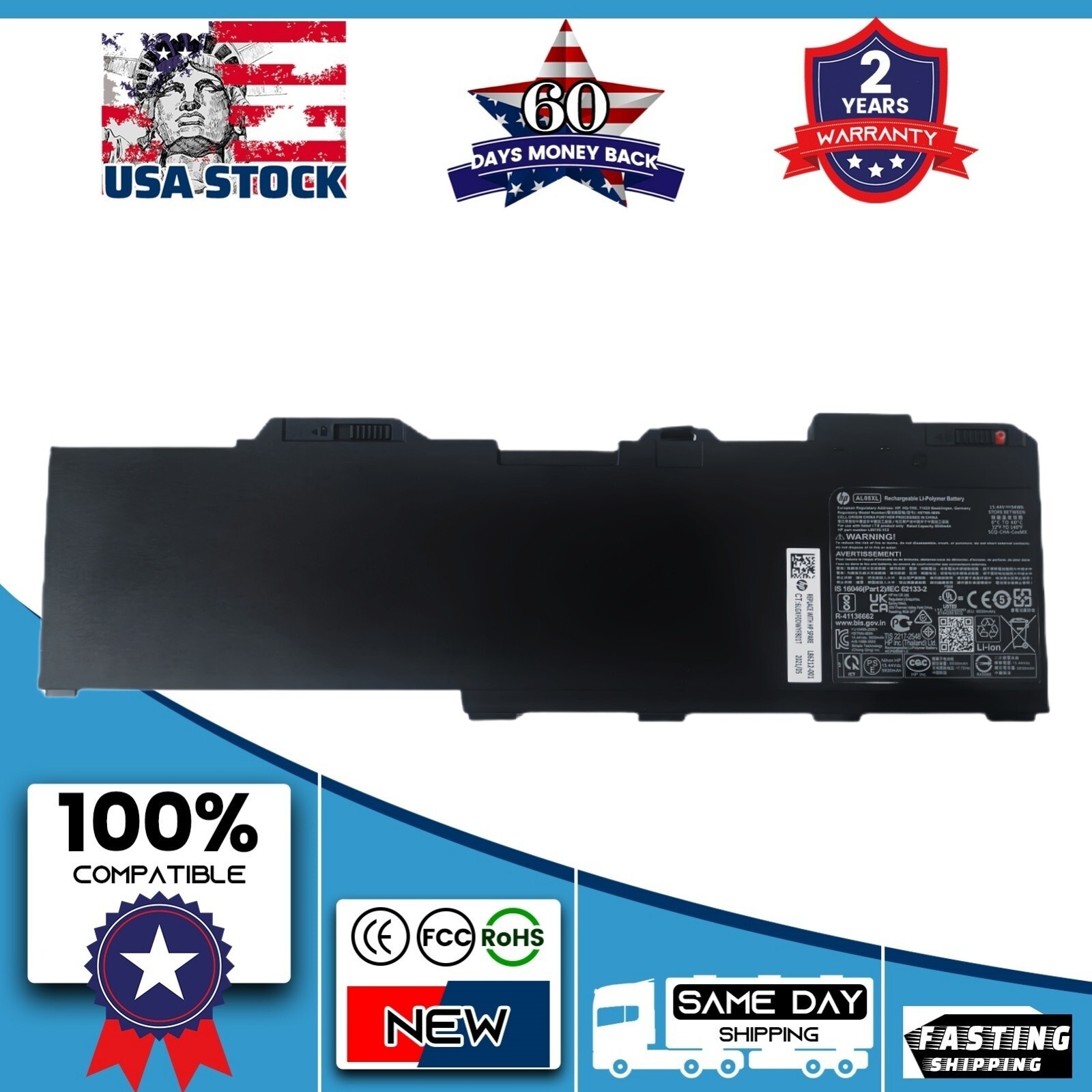 New Genuine AL08XL Battery for HP ZBook Fury 15 G7 G8 Fury 17 G7 G8 HSTNN-IB9N