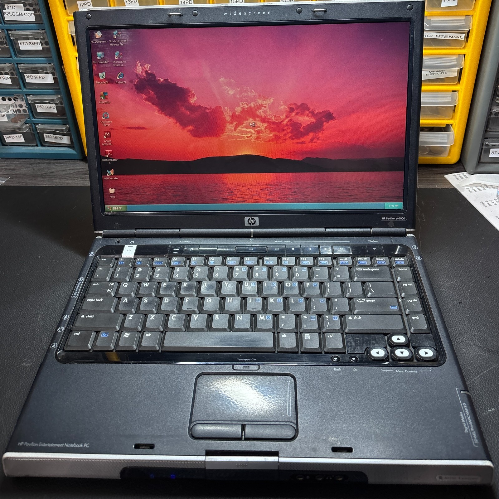 HP Pavilion dv1000 dv1310us Windows XP Celeron M 1.5GHz 60GB HDD 768MB RAM *OBO*