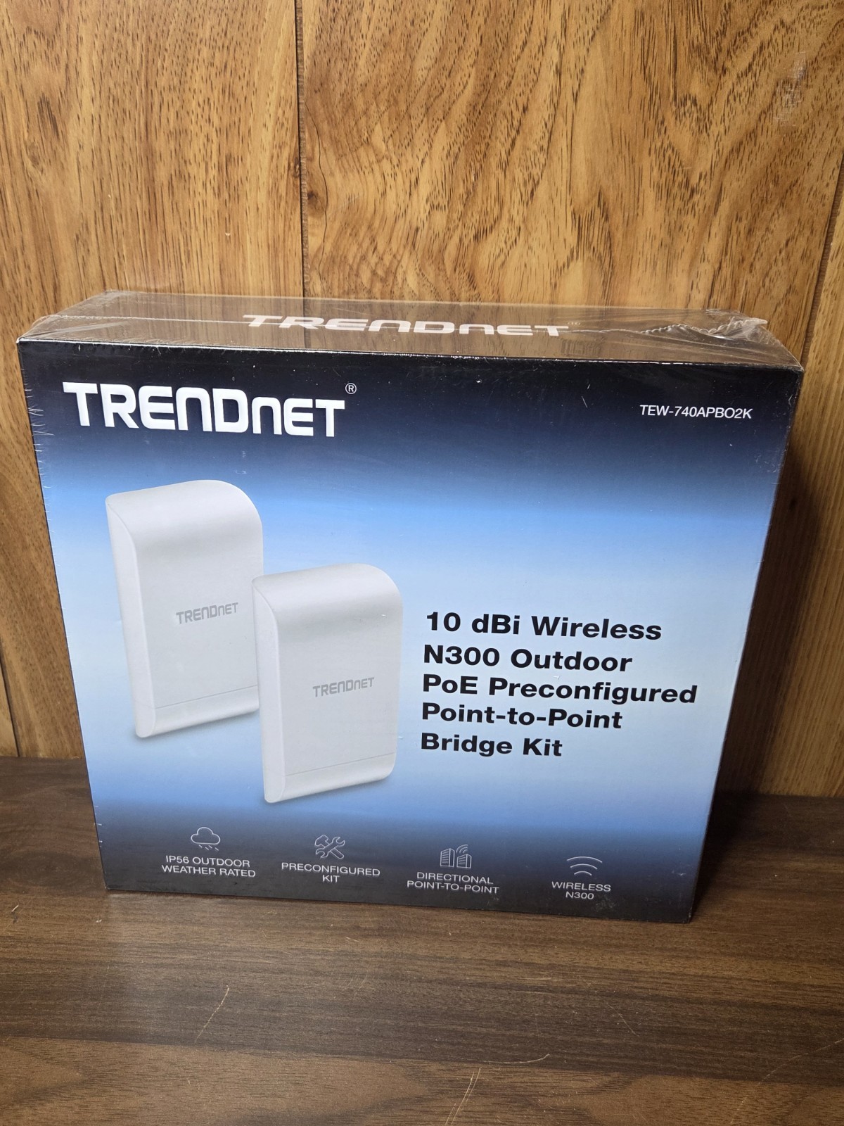 10dBi Wireless N300 Outdoor PoE Preconfigured P2P Bridge Kit NEW