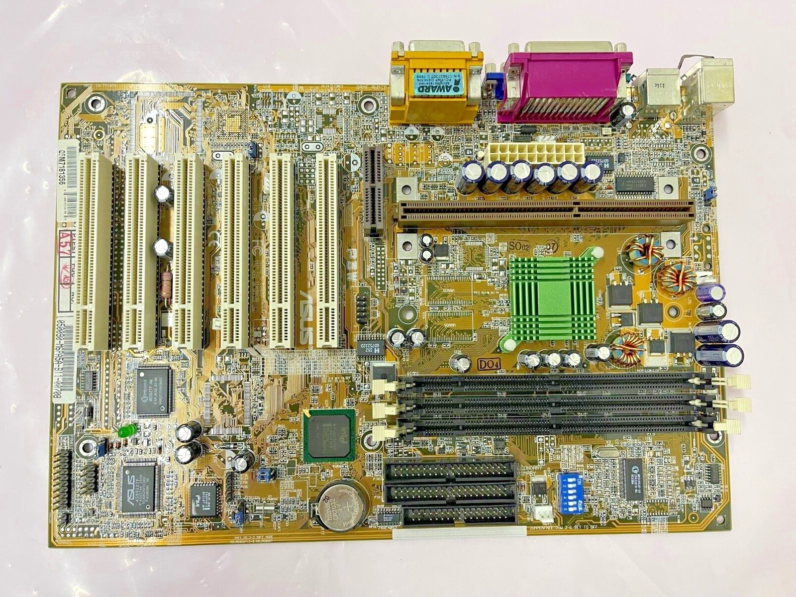 RARE VINTAGE ASUS P3W INTEL 810 P2 P3 SLOT 1 ATX MOTHERBOARD VGA SOUND MBMX19