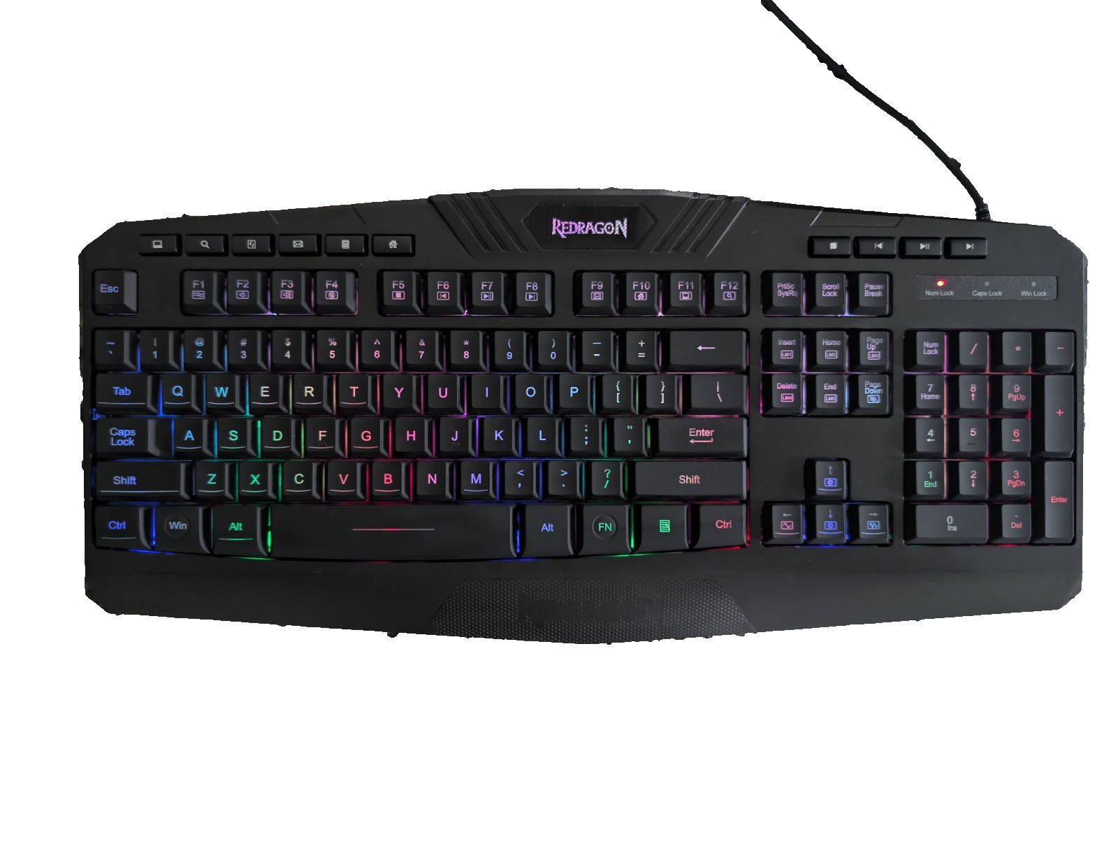 Redragon S101-5 Wired Gaming Keyboard RGB Backlit USB Black Tested Works