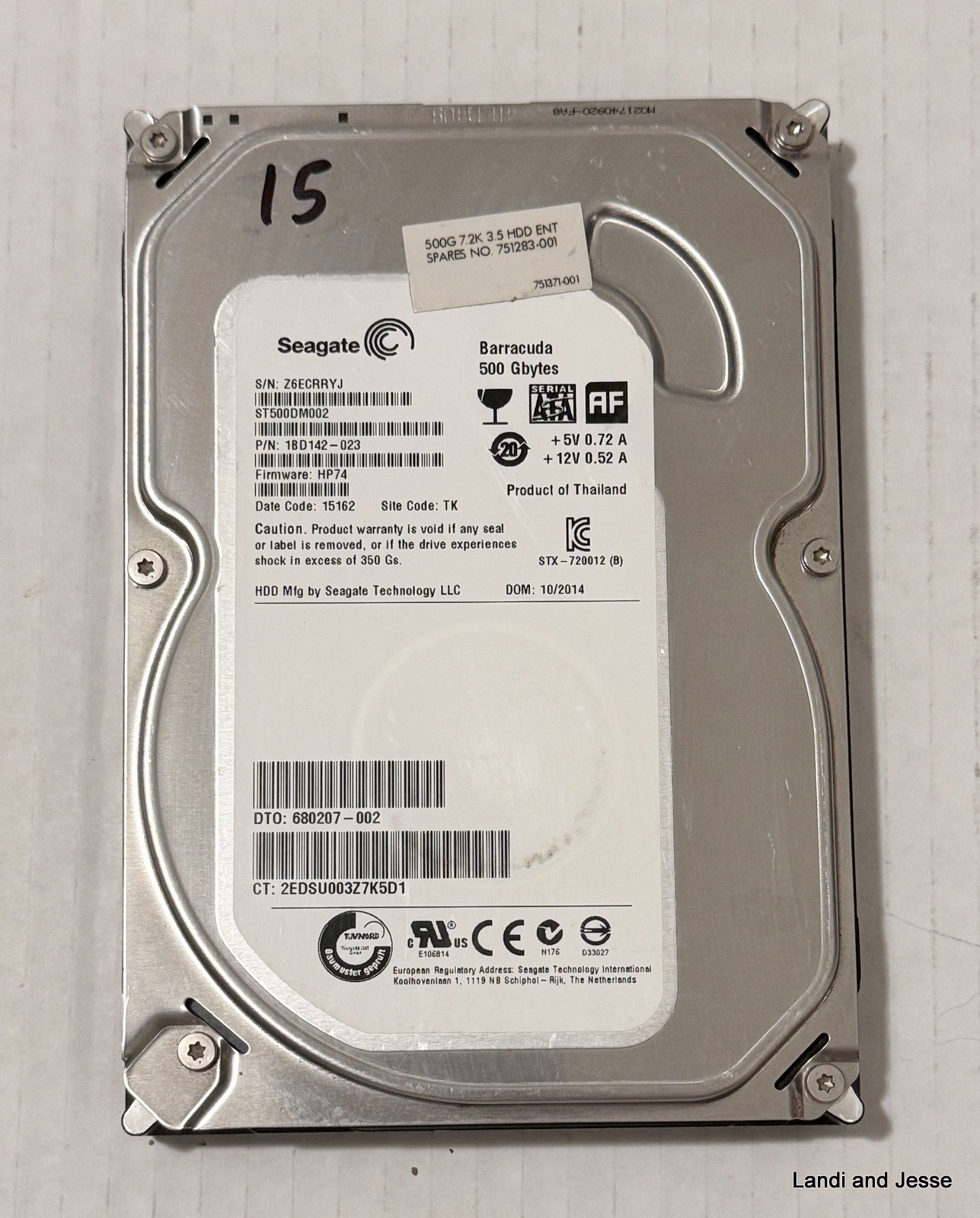 Seagate Barracuda ST500DM002 500 GB SATA III 3.5 in Desktop Hard Drive