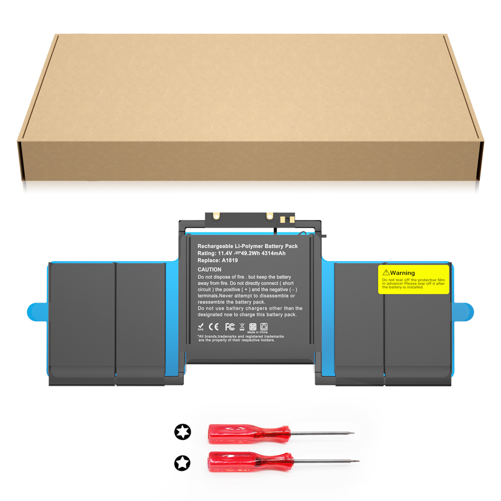 A1706 A1819 Laptop Battery for MacBook Pro 13 inch Late  2017 EMC 3071 3163