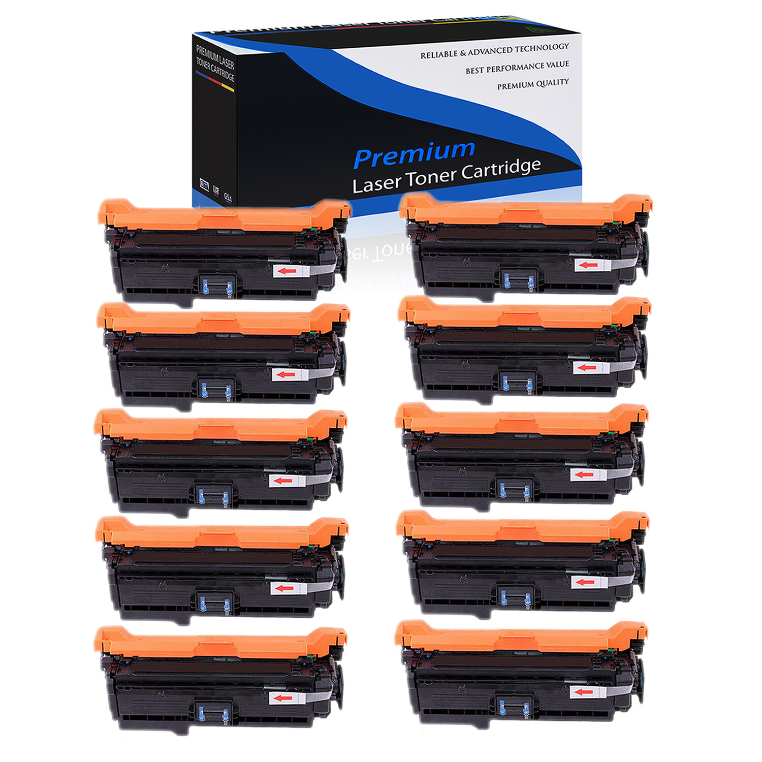 10PK Black CE260A 647A Toner for HP Color LaserJet Enterprise CP4520 CM4540 MFP