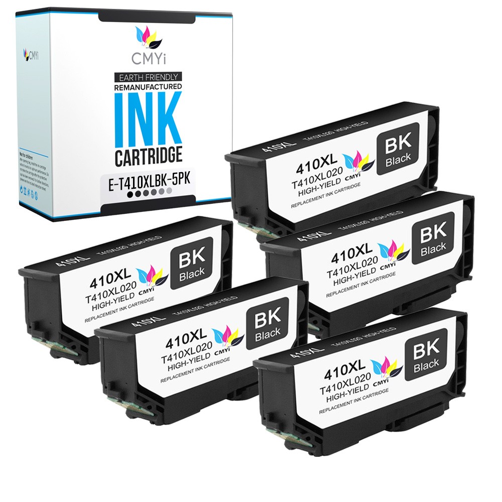 CMYi 5PK Replacement Epson 410 XL Black Ink for Epson Expression XP-830 XP-7100