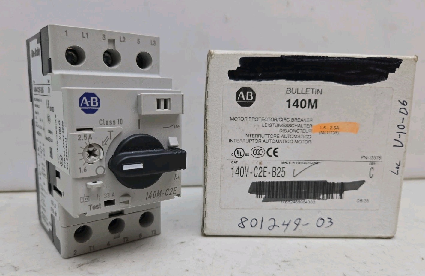Allen Bradley 140M-C2E-B25 Ser C Motor Circuit Breaker 1.6-2.5A Used See Picture