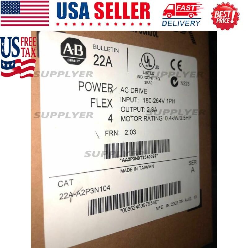 1PCS NEW Allen Bradley 22A-A2P3N104 Via DHL or Fedex 22AA2P3N104 US Free Tax