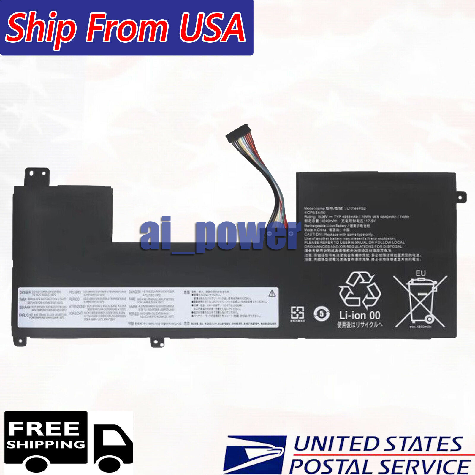 New 76Wh L17M4PG2 L17C4PG2 Battery for Lenovo Legion Y740-17 Y730-17 Series