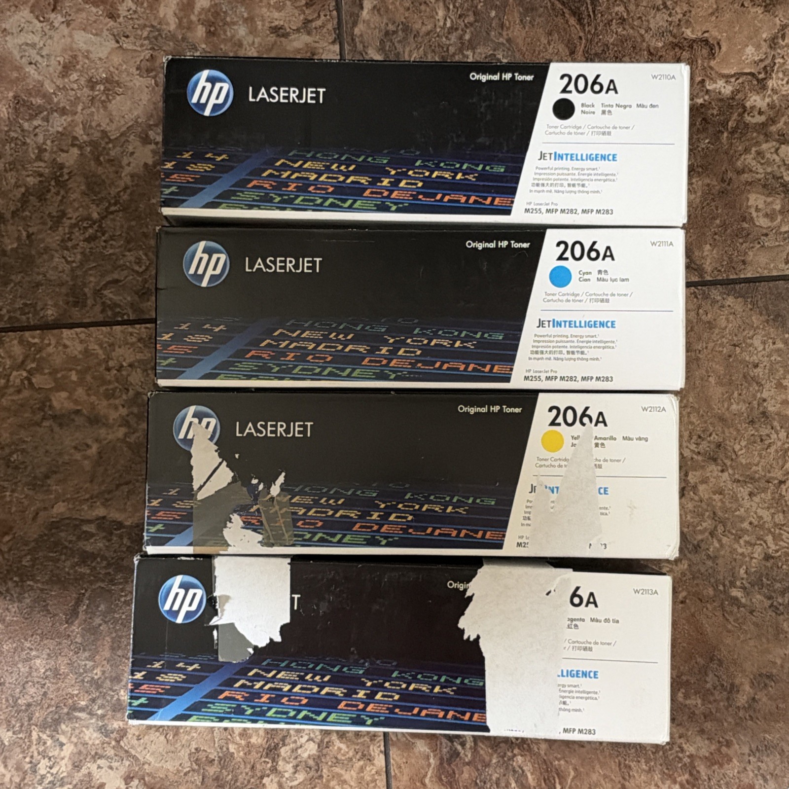 HP 206A Toner Cartridge Set HP M255 W2110A W2111A W2112A W2113A Set- NIB