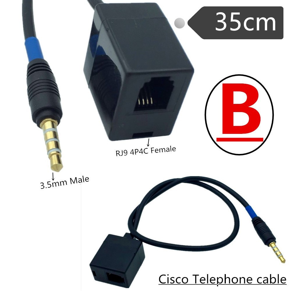 3.5mm Male Jack to RJ9 4P4C Female Adapter Converter Extension Cable Wire
