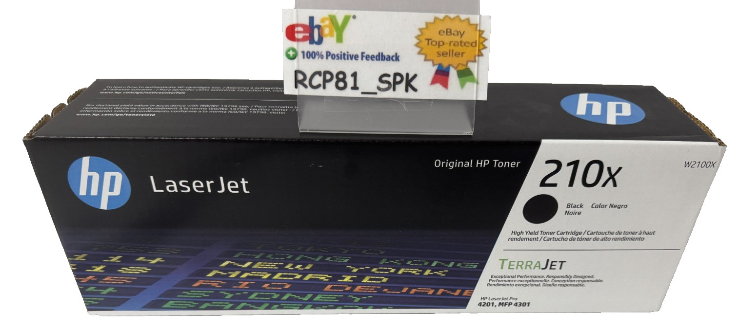 HP 210X Black Toner Cartridge W2100X Genuine OEM BNIB New Sealed - SAME DAY FEDX