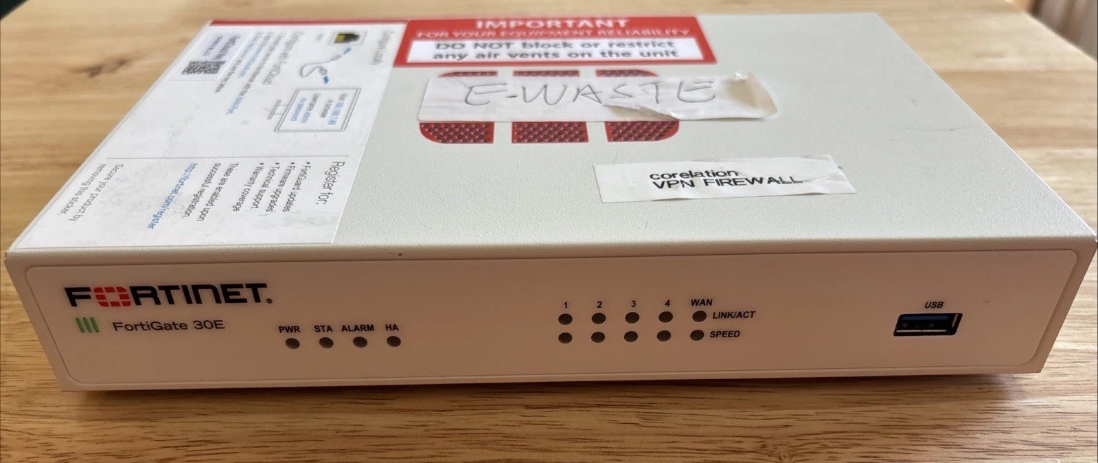 FortiGate 30E Fortinet Secure Firewall Appliance FG-30E *No AC Adapter*