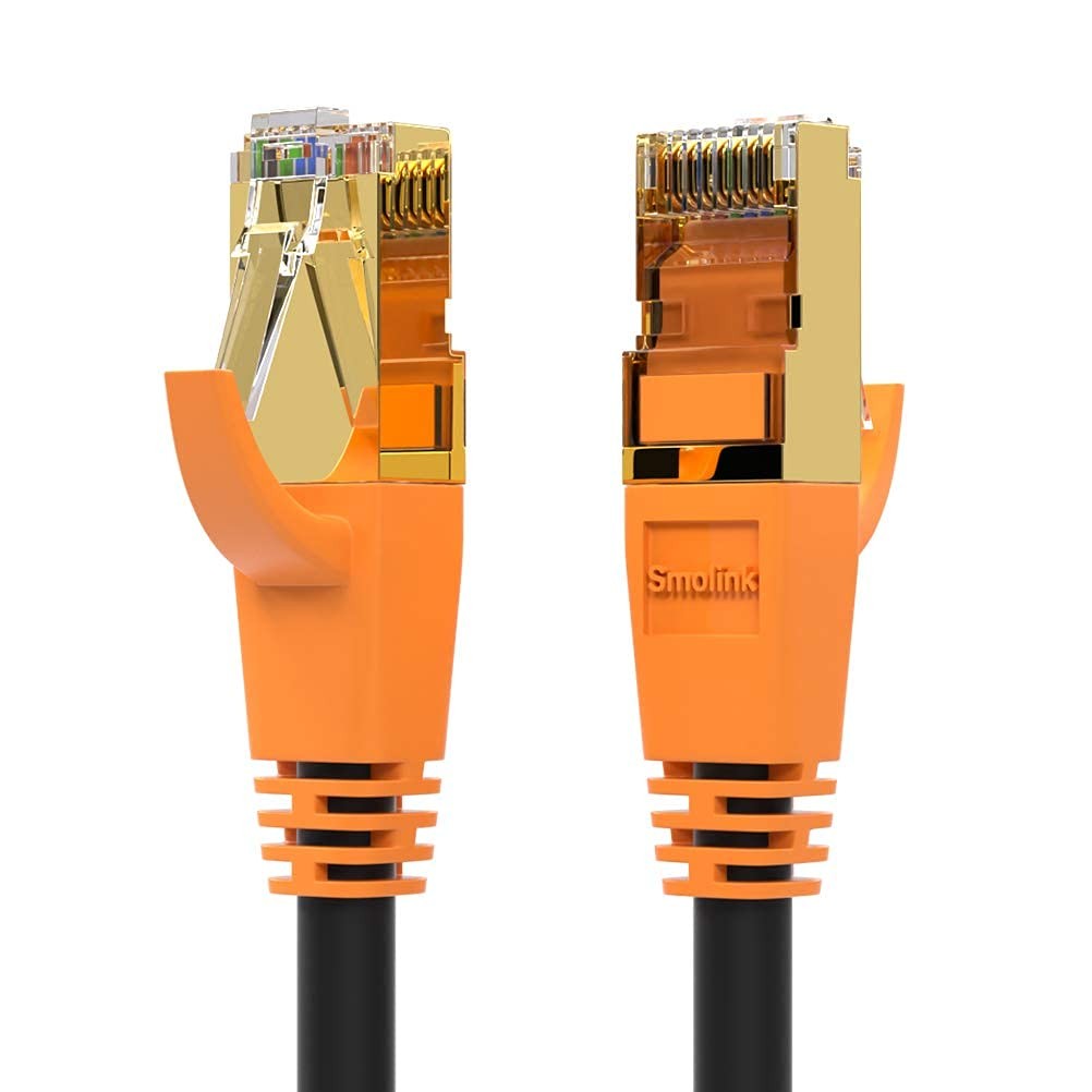 Smolink Cat 8 Ethernet Cable 1.5FT Short, 40Gbps Cat8 1.5ft 1pack, Black 