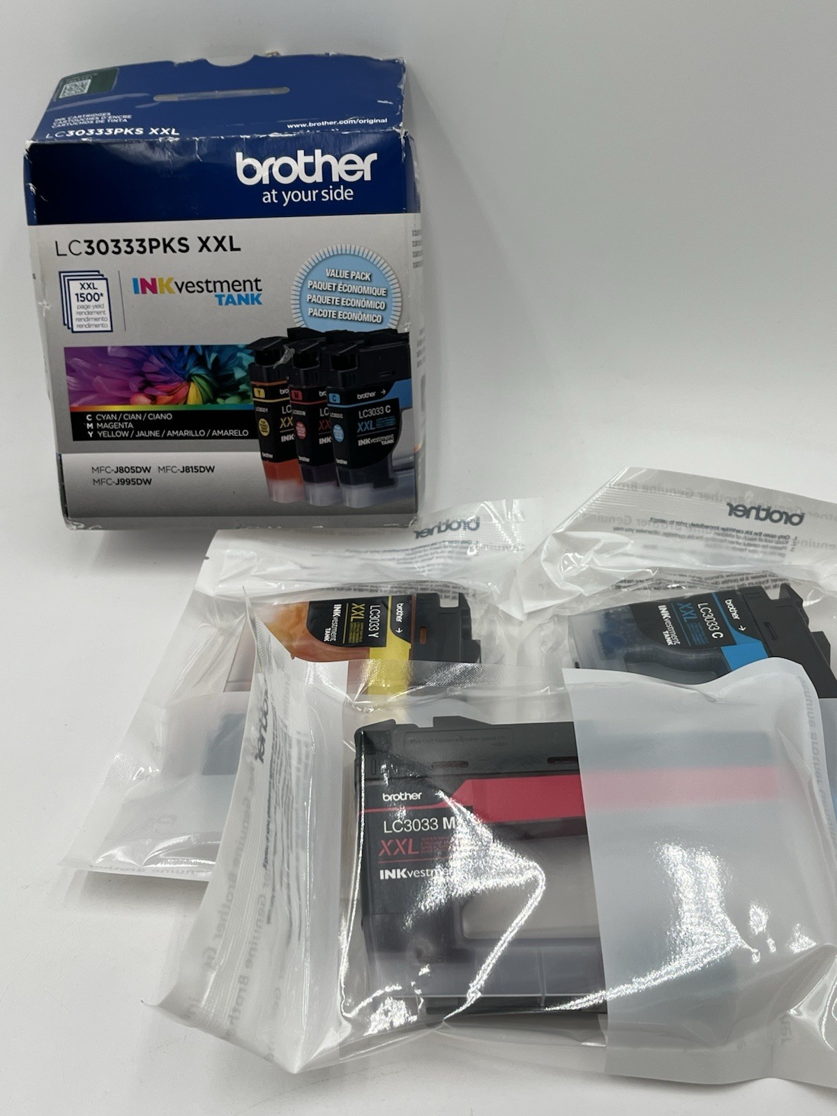 Brother LC30333PKS XXL INKvestment Tank Cartridges 3 Pack Set