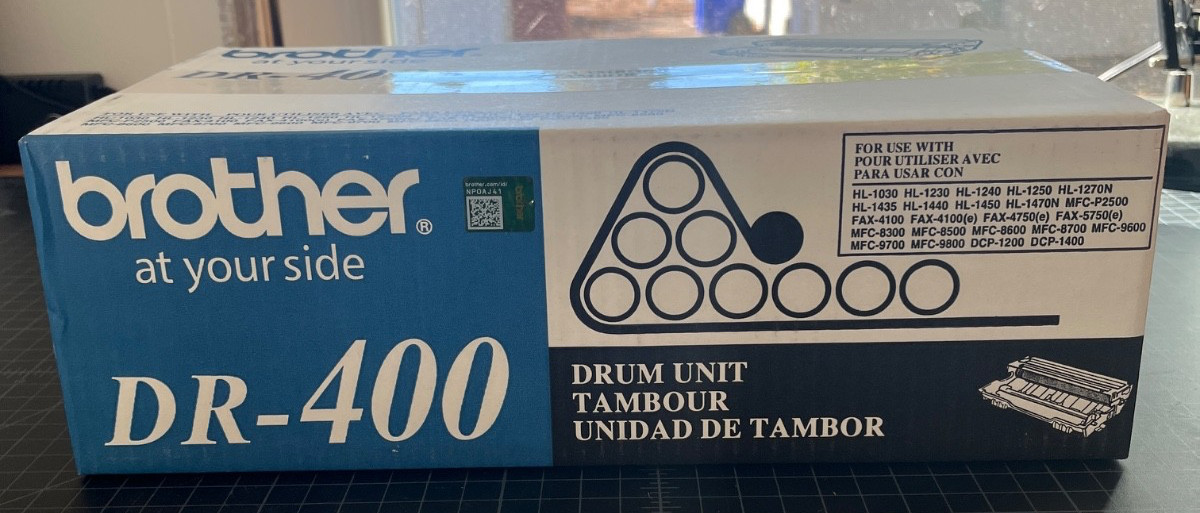 Brother DR-400 Genuine Drum Unit Cartridge New Sealed for DCP-1200, DCP-1400
