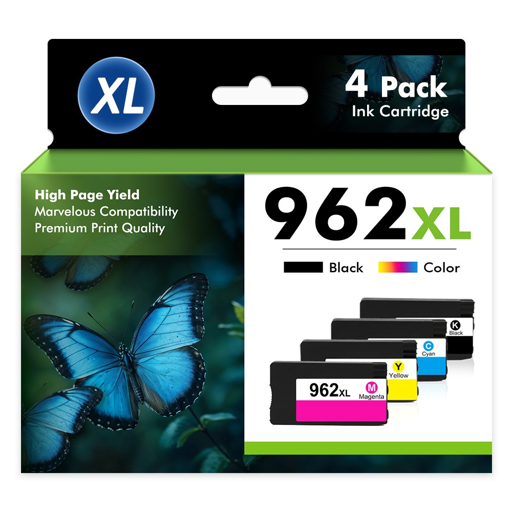 4Pack 962XL Ink Cartridges for HP Officejet Pro 9010 9015 9018 9020 9025 Printer