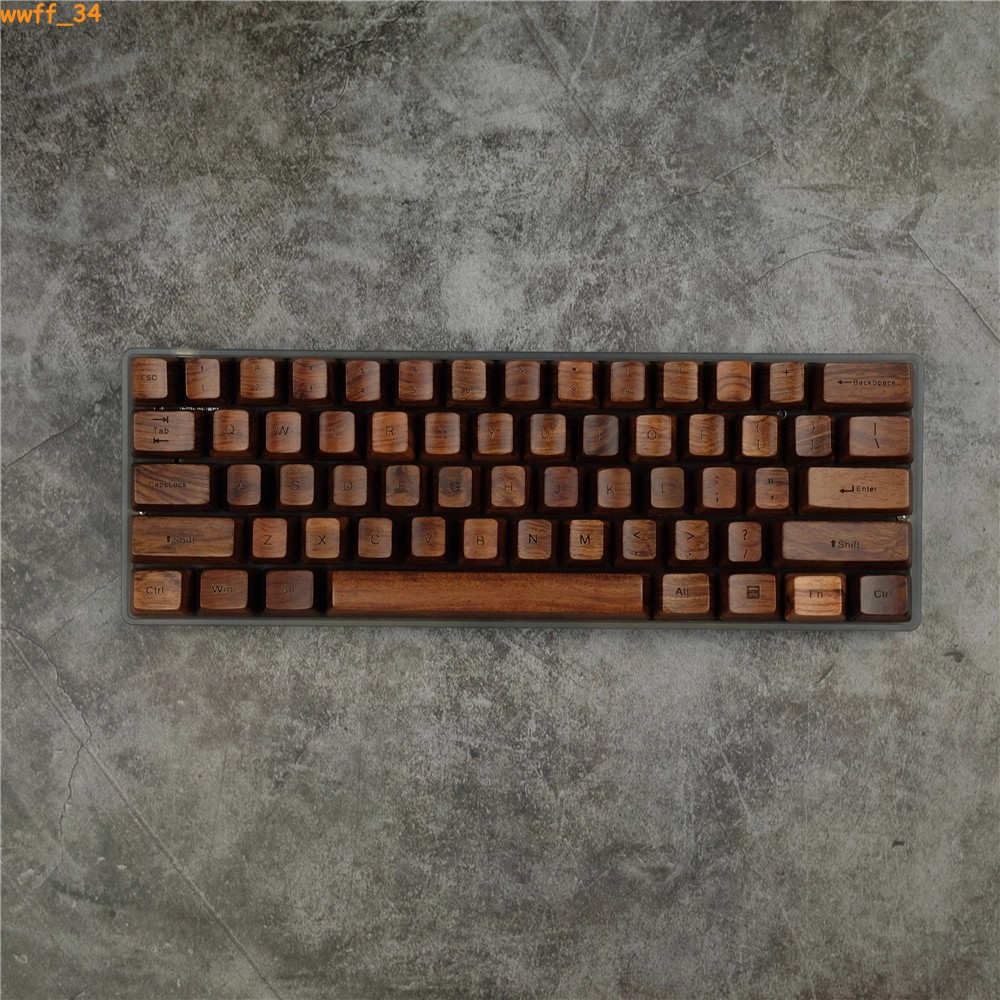 Rosewood Wooden Cross OEM Shaft Keycaps for 60/87/108 Mechanical Keyboard Keypad