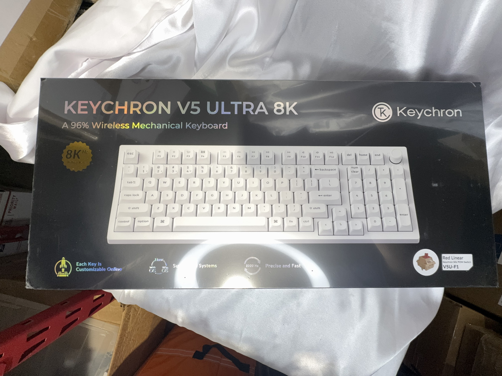 Keychron V5U-F1 Ultra 96% Wireless Mechanical Keyboard 8000Hz Polling Rate White