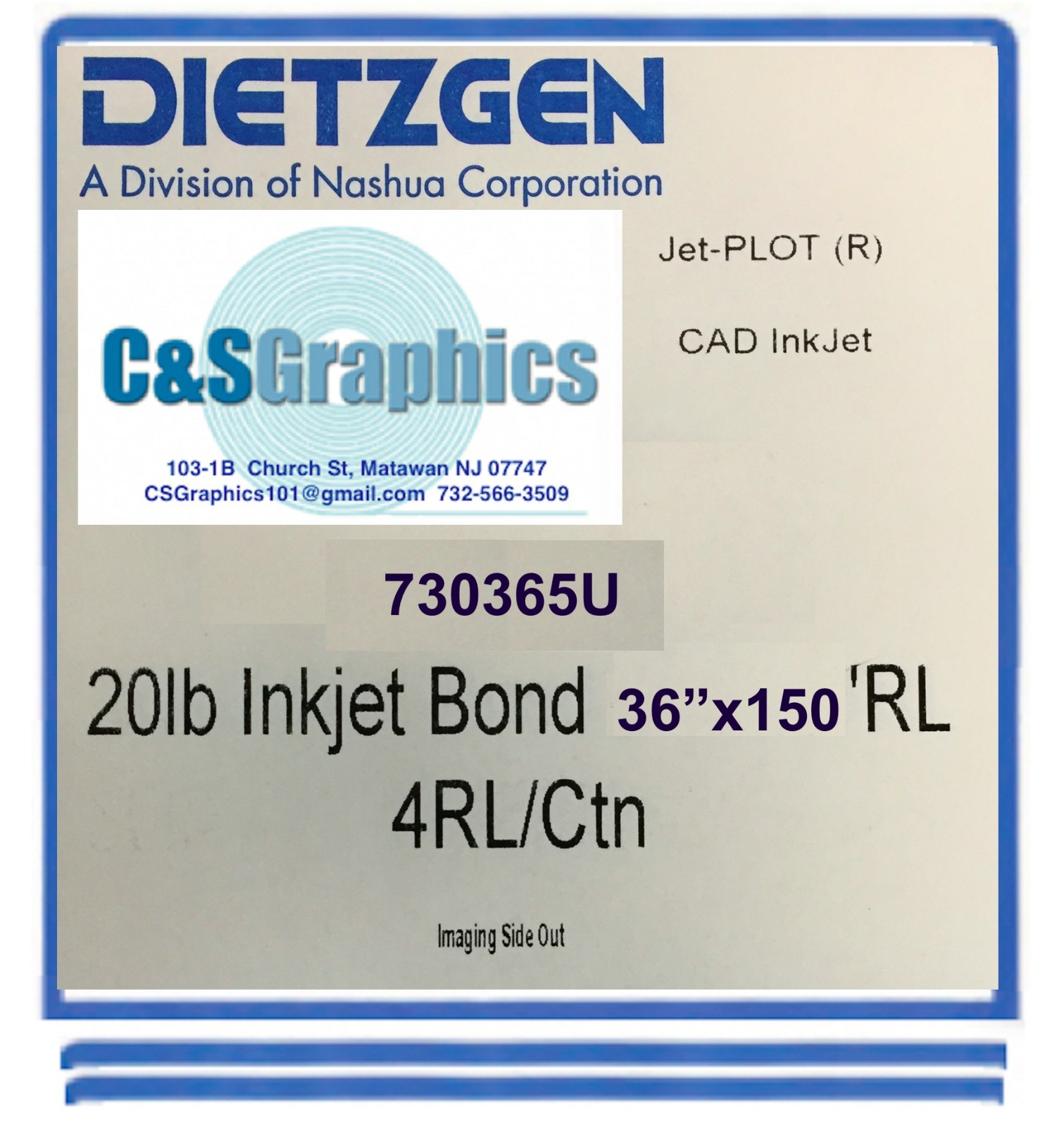 8 ROLLS 36'' X 150' 20lb InkJet Bond Plotter Paper 