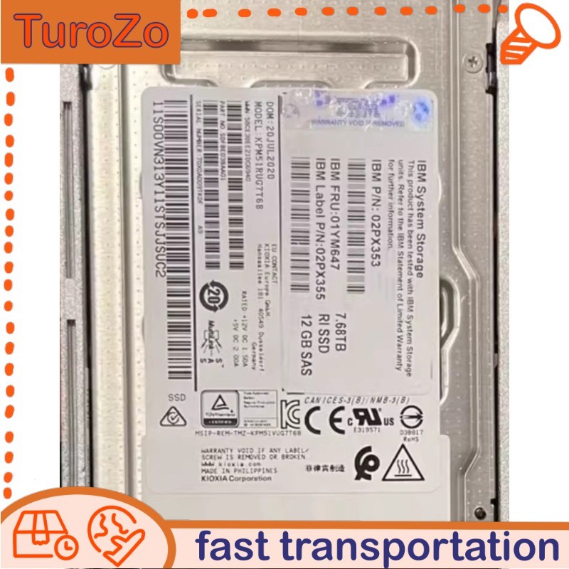 02PX353 01YM647 New IBM 02PX355 KPM51RUG7T68 7.68T SAS Solid State Drive