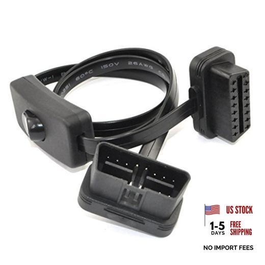 OBD 2 Cable Cord,Ultra Slim 16 pin M/F OBDII Extension Cable with Power