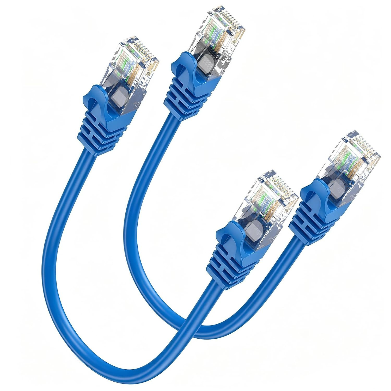1FT Cat6 Ethernet Cable 2 Pack Short RJ45 Patch Cable 10Gbps 500MHz