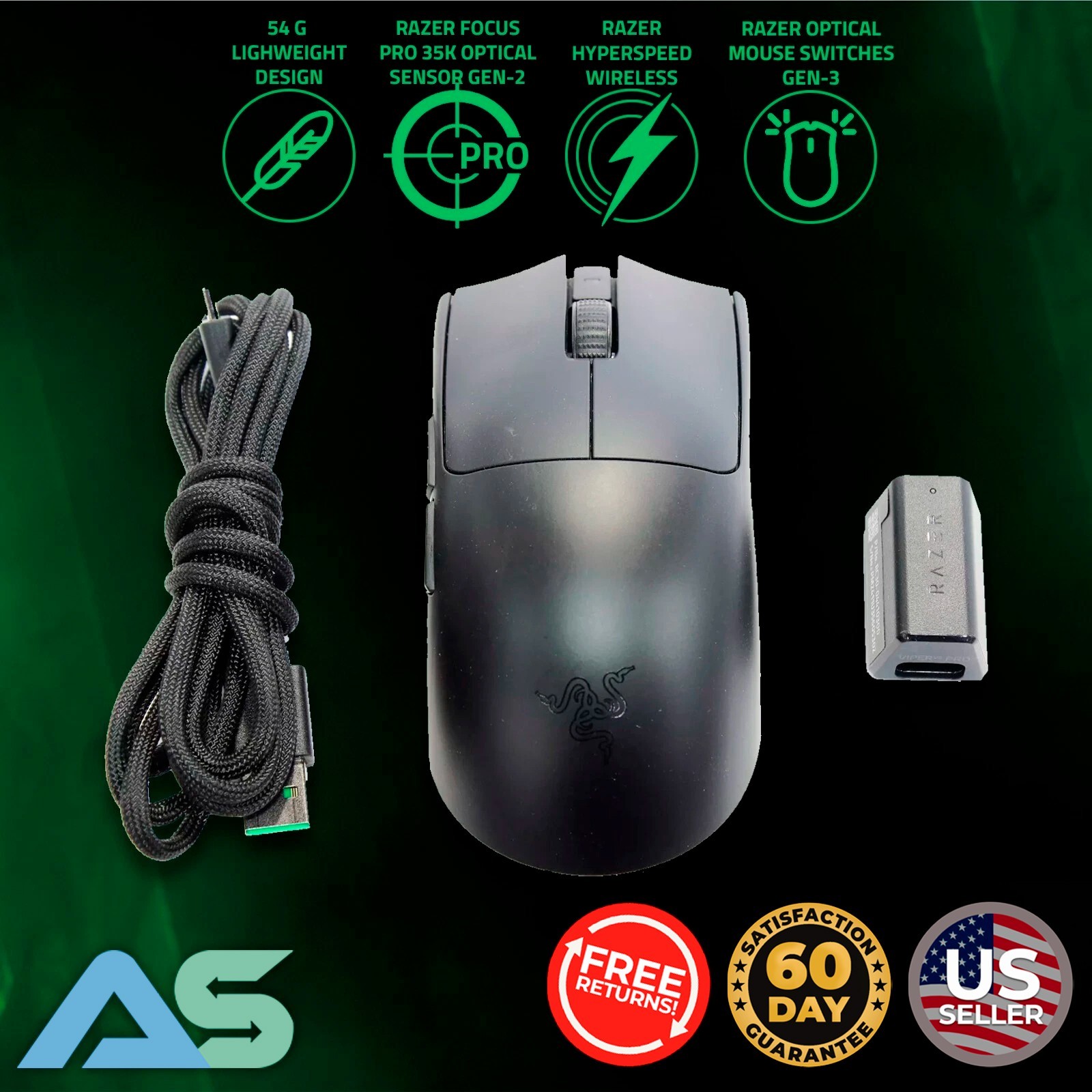 Razer Viper V3 Pro Ultralight Wireless Gen3 Gaming Esports Optical Mouse 35K DPI