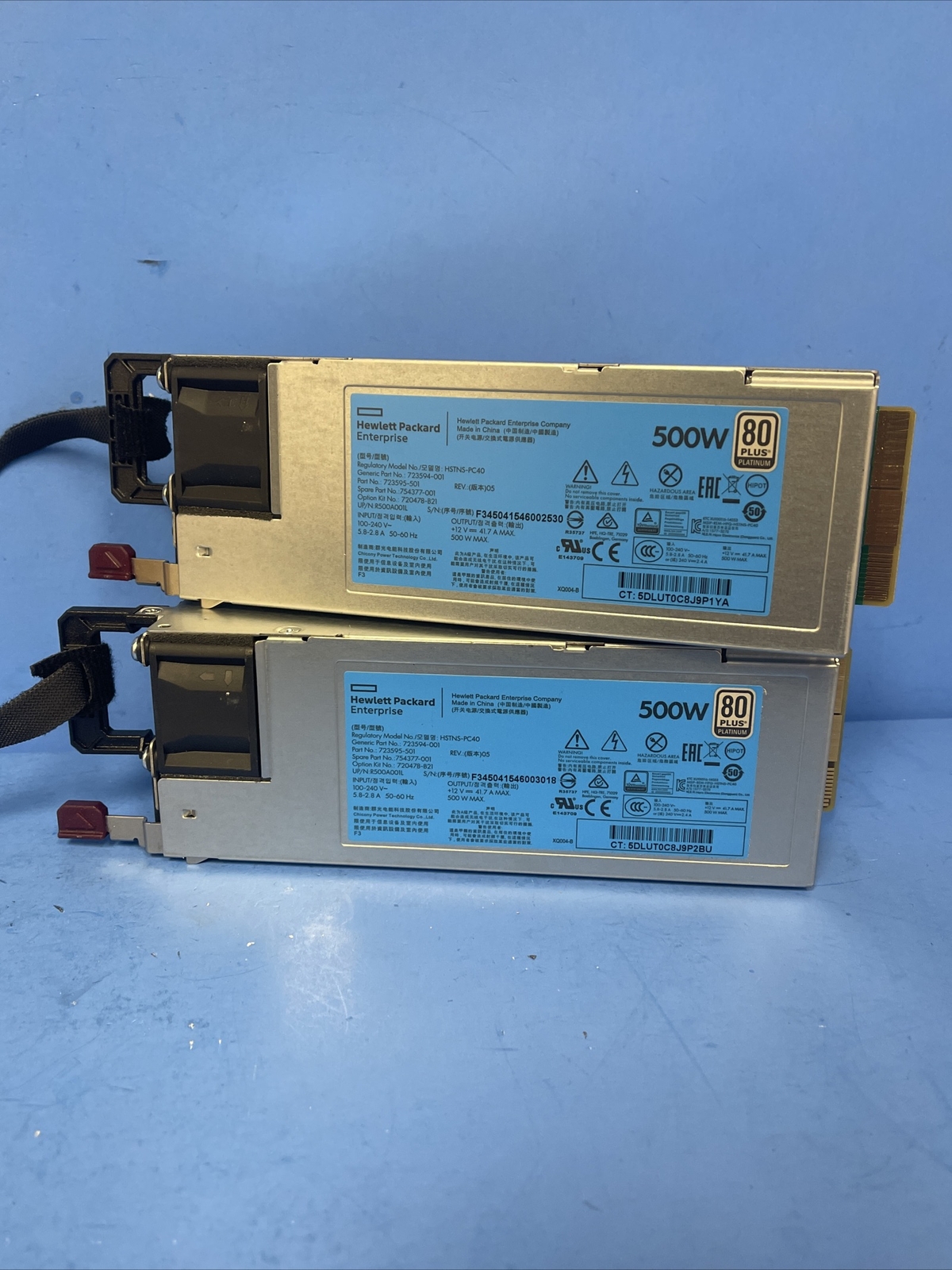 "LOT OF 2 "   HPE 723594-001 HSTNS-PC40 POWER SUPPLY
