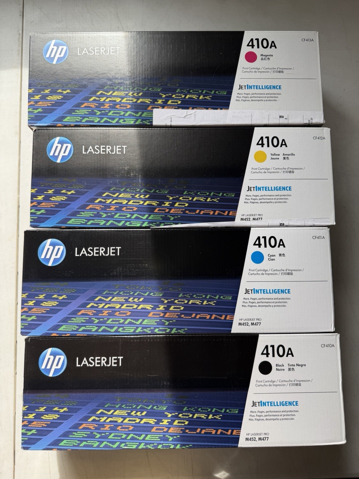 HP 410A Genuine Laser Toner Set CMYK CF411A CF412A CF413A for M452 M477 SEALED