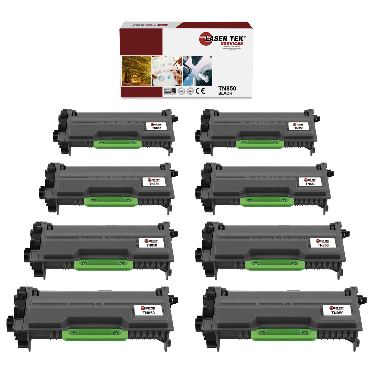 8Pk LTS TN-850 Black Compatible for Brother HLL5000D L5100DN Toner Cartridge