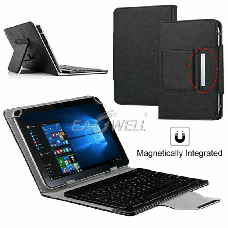 Black For Universal 9.7" 10" 10.1" Tablet Keyboard Universal Leather Case Cover