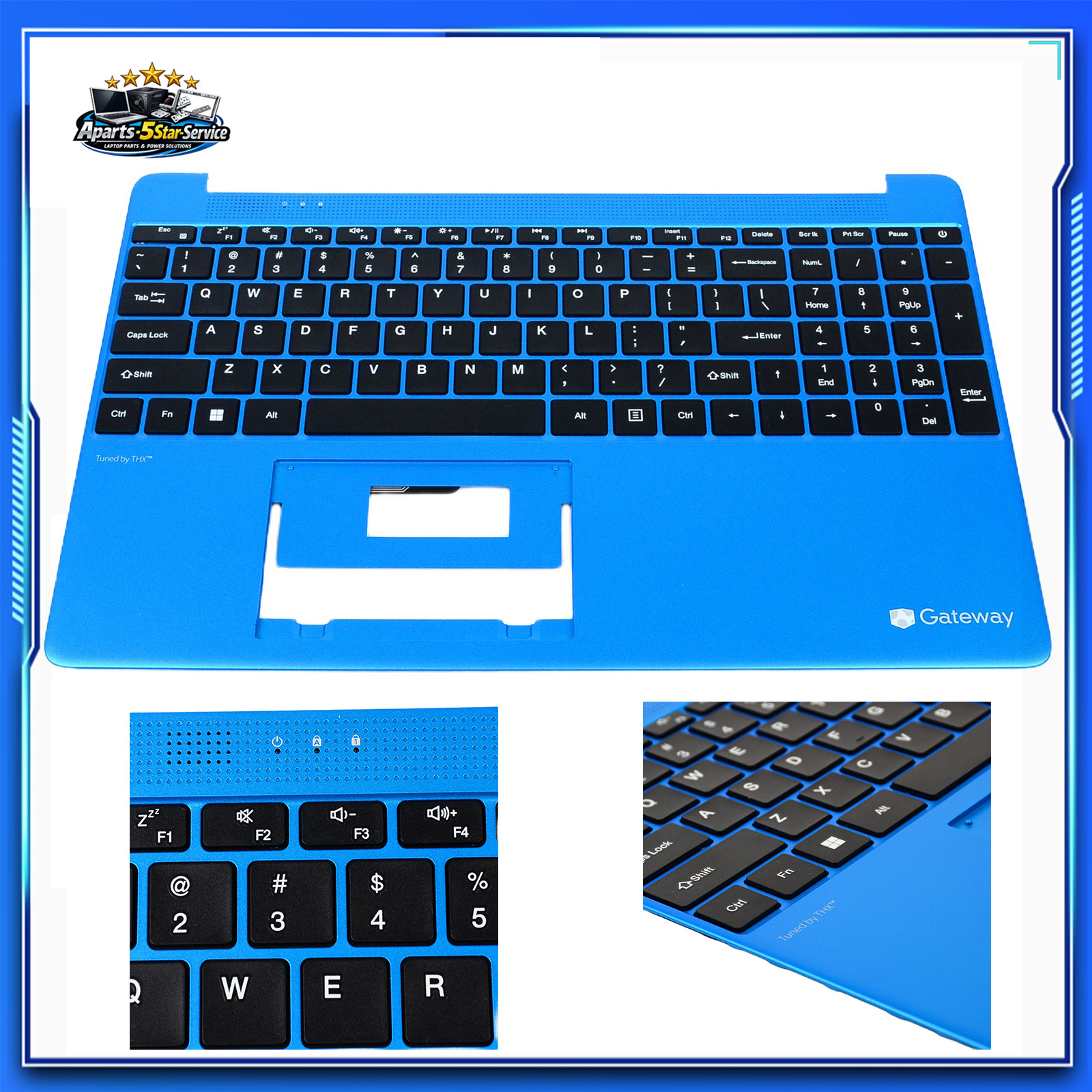 Blue Palmrest US Keyboard for Gateway GWTN156-1 GWTN156-4 GWTN156-5 GWTN156-7