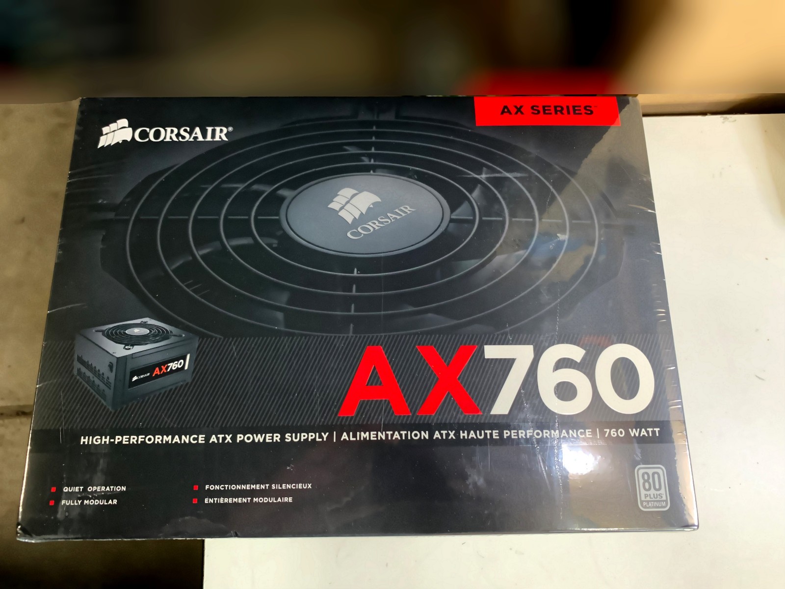 NEW IN BOX - Corsair AX760 ATX 760W 80+ Platinum Fully Modular Power Supply PSU