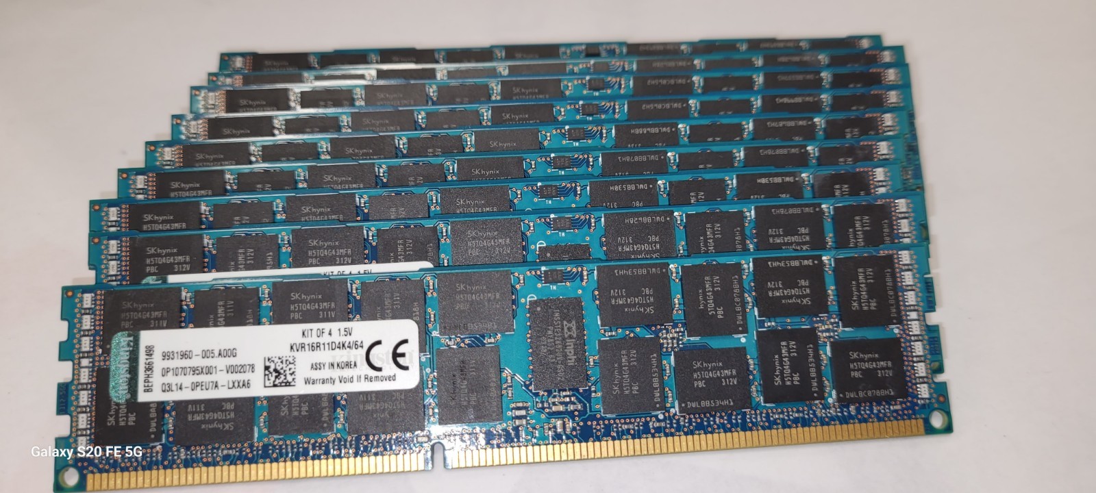 LOT OF 4 PC3-12800 DDR3 SDRAM Memory RAM Kit KVR16R11D4K4/64