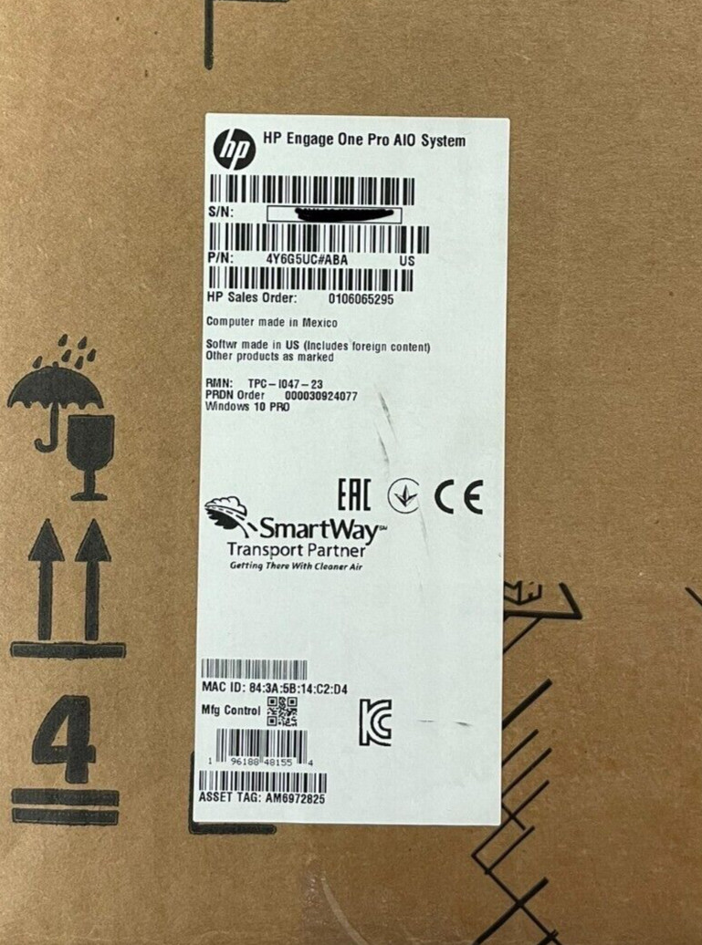 New HP Engage One Pro AIO POS i5-10500E 32GB 23.8" All in One TOUCH W/ STAND