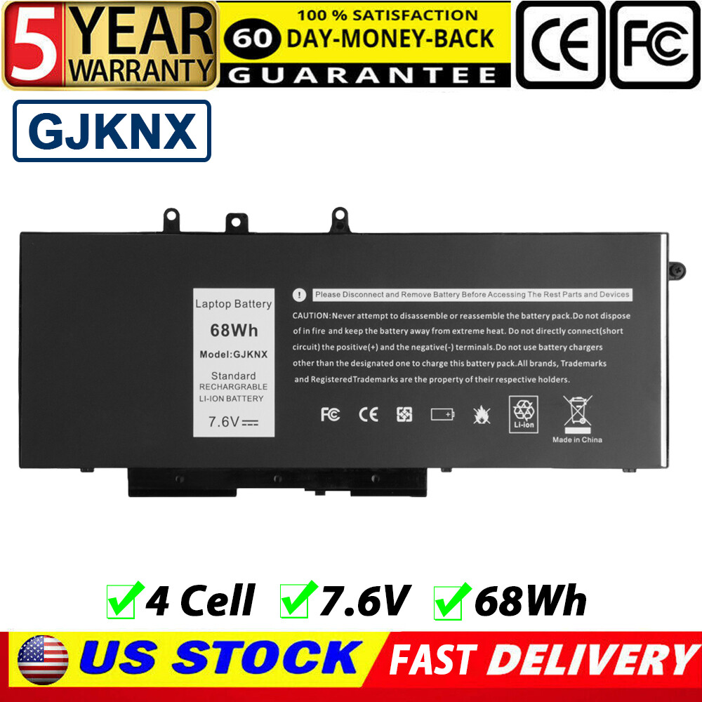 68Wh GJKNX GD1JP Laptop Battery for Dell Latitude 5480 5580 5490 5590 Series USA