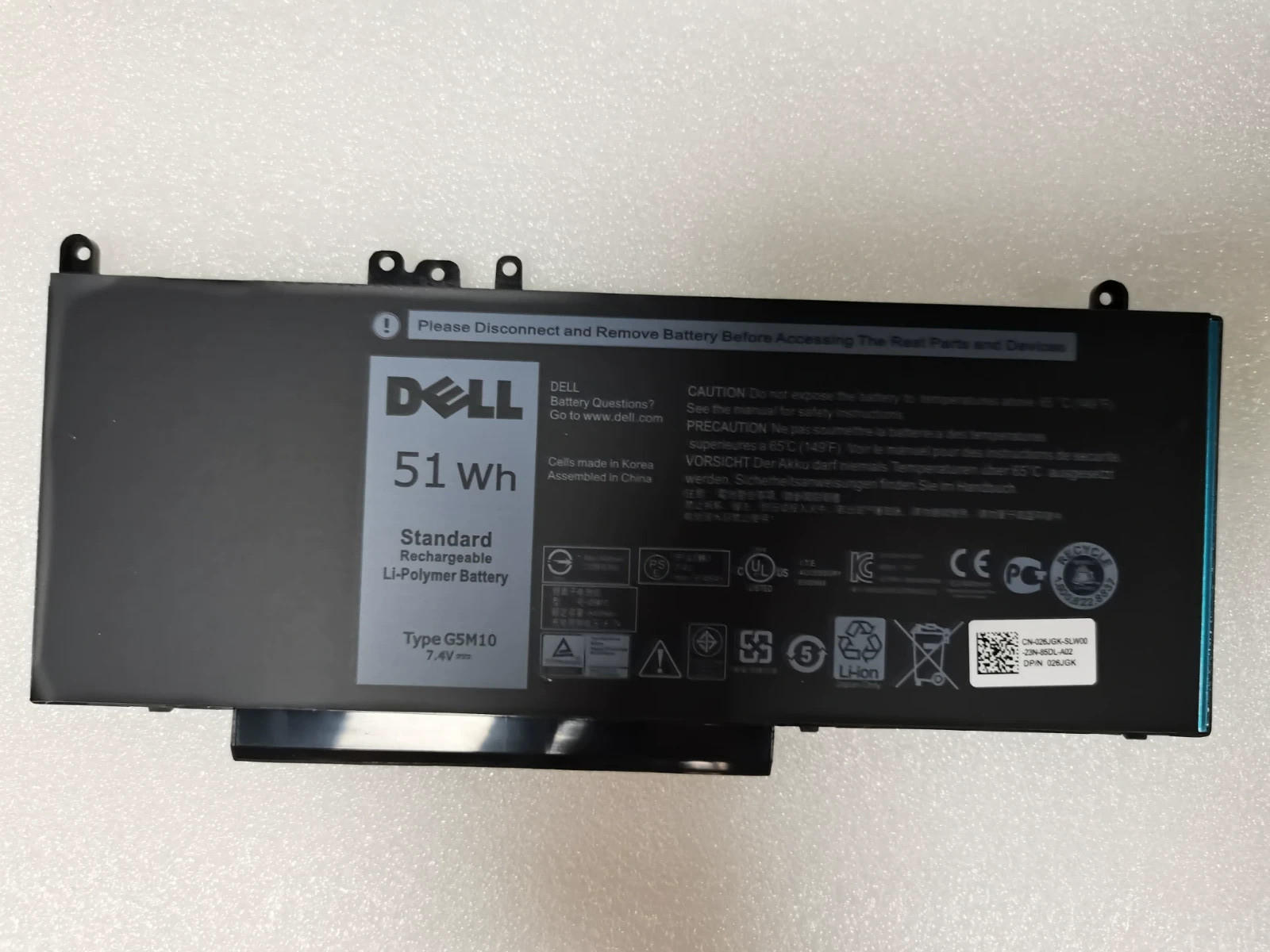 Genuine 51W G5M10 Battery for Dell Latitude 14 15 E5450 WYJC2 0WYJC2 8V5GX R9XM9