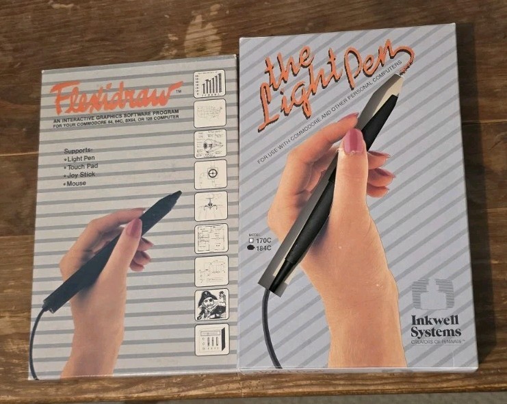 The Light Pen Rare Inkwell Amiga Accessory w/ Original Box & Inserts, NICE