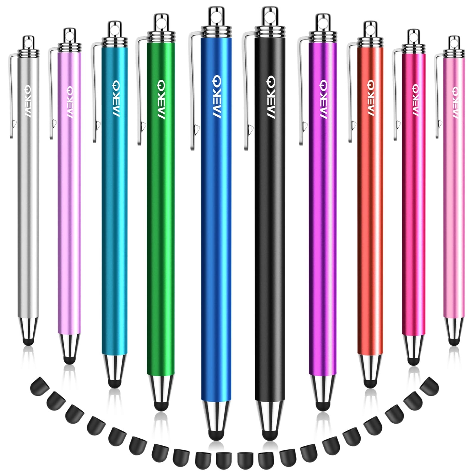 MEKO Stylus Pens for Touchscreens, 10 Pack Rubber Stylists Pens