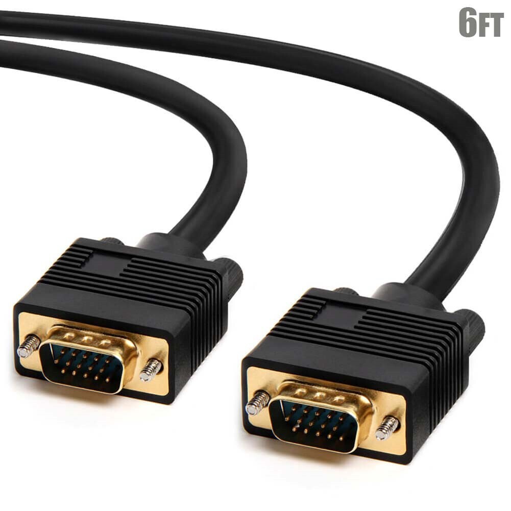 6FT SVGA Super VGA Male to Male M/M PC Monitor Cable Video Display Connector