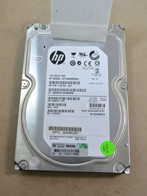 HP SEAGATE ST1000NM0023 9ZM273-075 Hard Drive 1TB 3.5" SAS