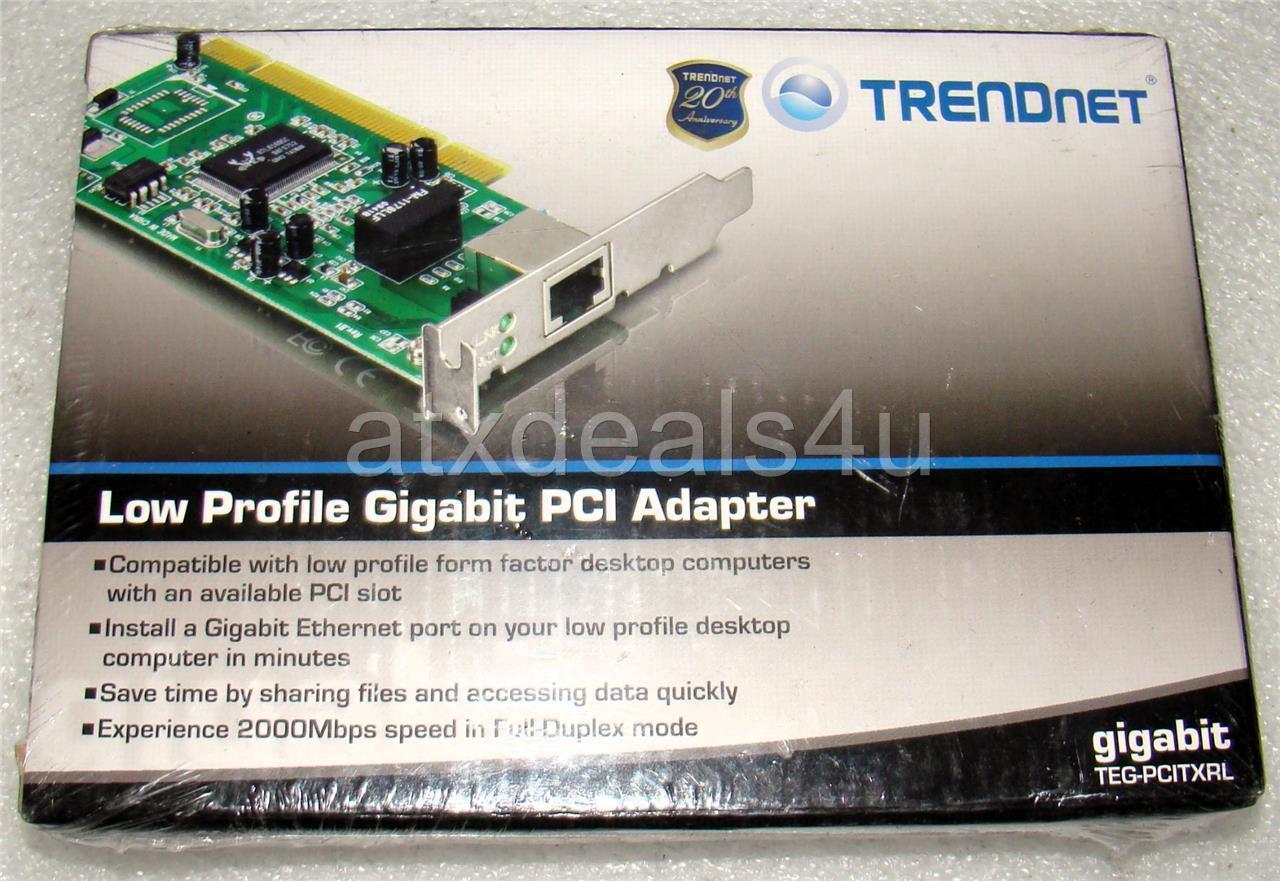 TRENDnet TEG-PCITXRL Gigabit PCI Adapter Low Profile New Sealed