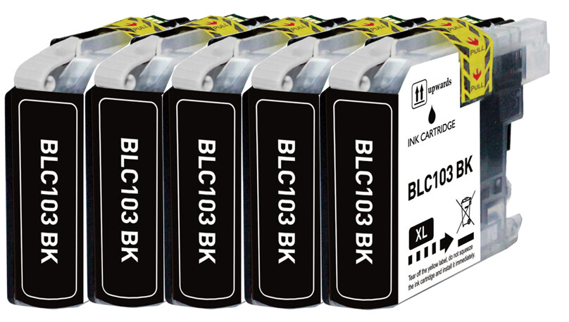 5P XL BLACK Print Ink  +Chip fits Brother LC103 MFC J4610DW J285DW J870DW J470DW