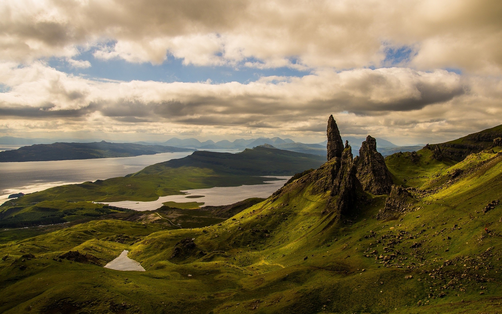 Landscape nature hills lake clouds skye scotland Custom Gaming Mat Desk