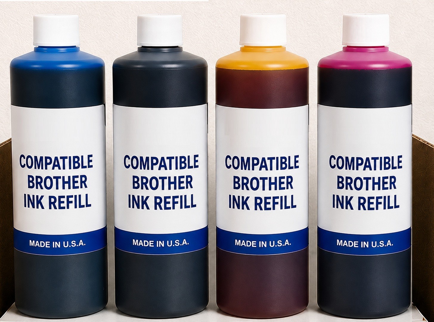 4 LITERS COMPATIBLE BULK INK REFILL FOR BROTHER LC3037, LC3039 PRINTERS (CYMK)