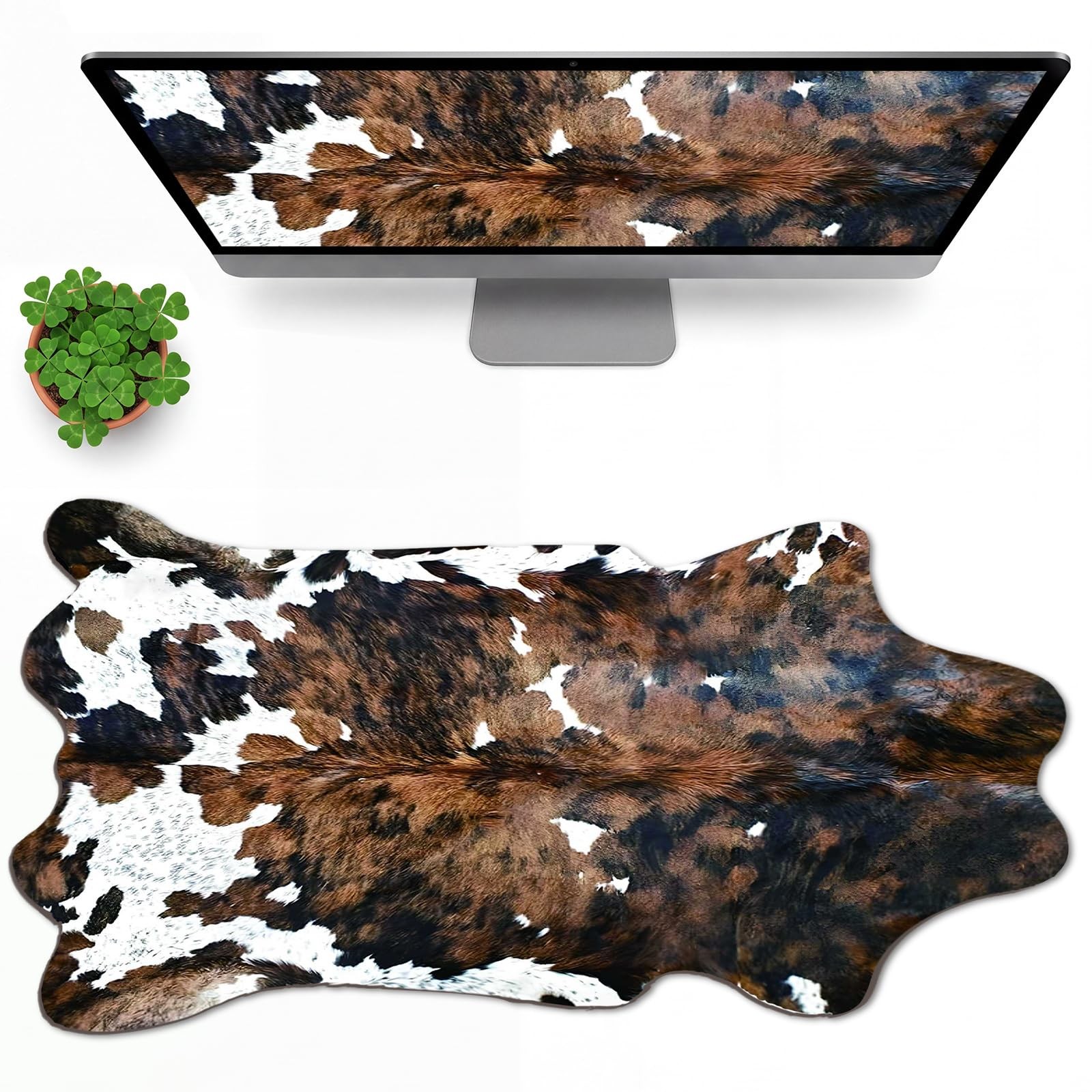 Large Cow Print Desk Mat Western Desk Accessories 31.5"x15.8"