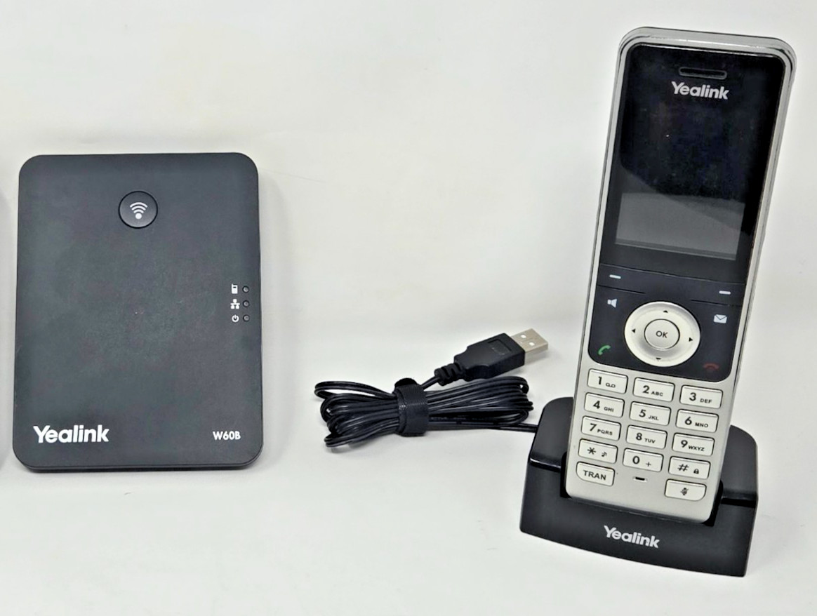 Yealink W60P DECT Cordless Handset with Base Station W60B W56H Tested Works
