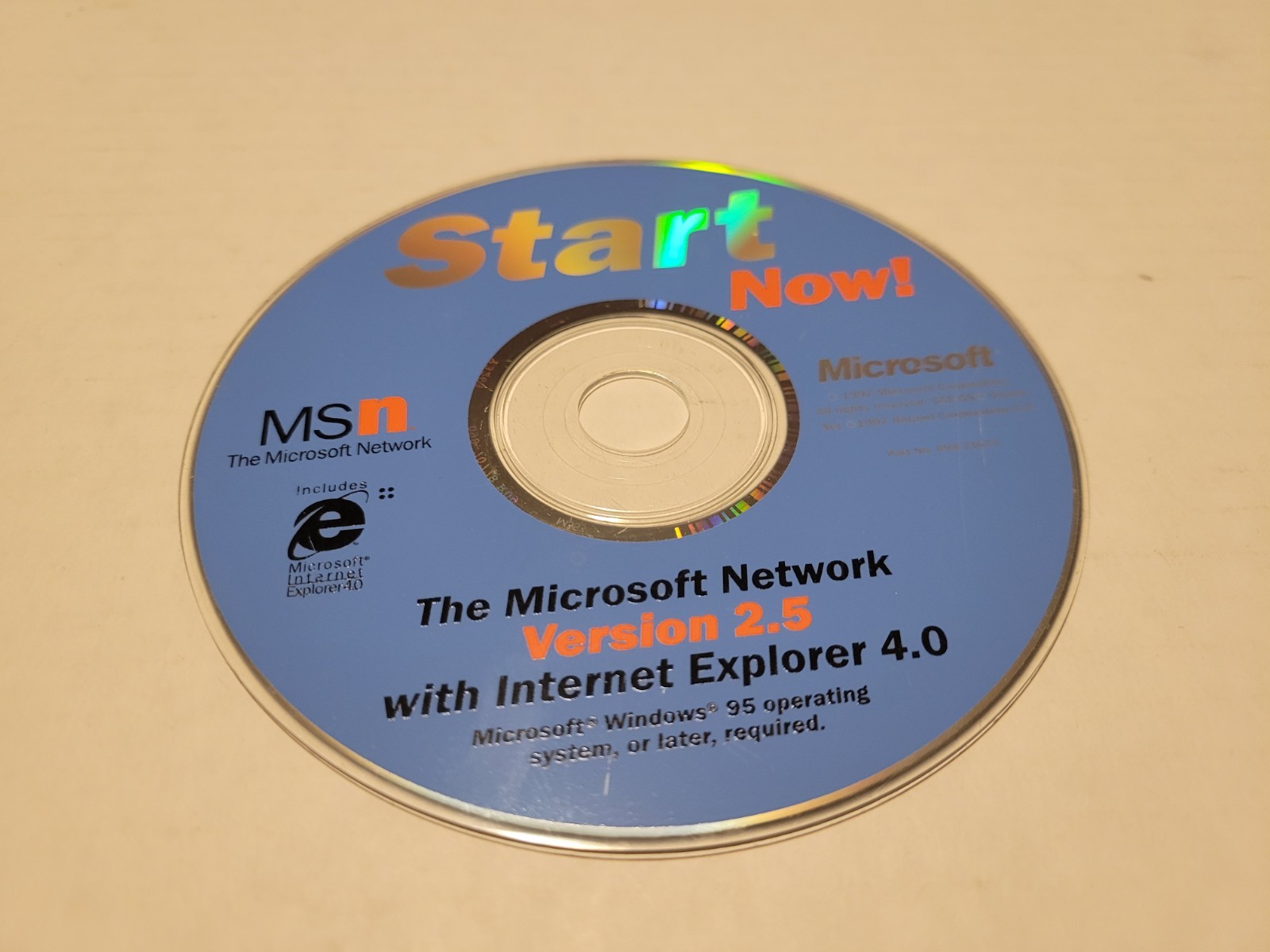 MSN Start Now - PC Software Version 2.5 - Internet Explorer 4.0 Replacement Disc