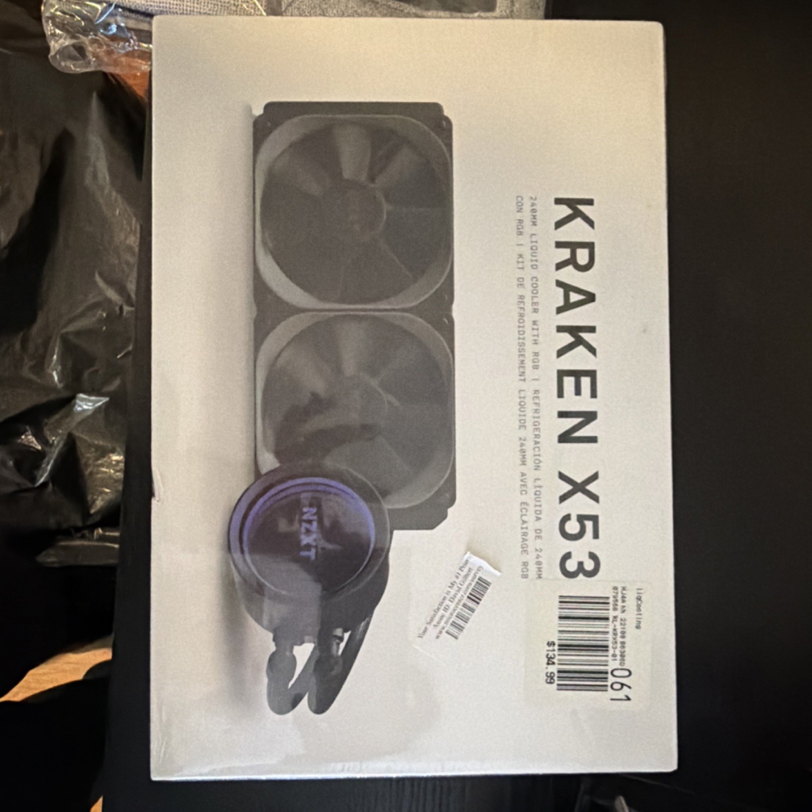 NZXT Kraken X53 RGB Liquid CPU Cooler 240mm Radiator Black RL-KRX53-01