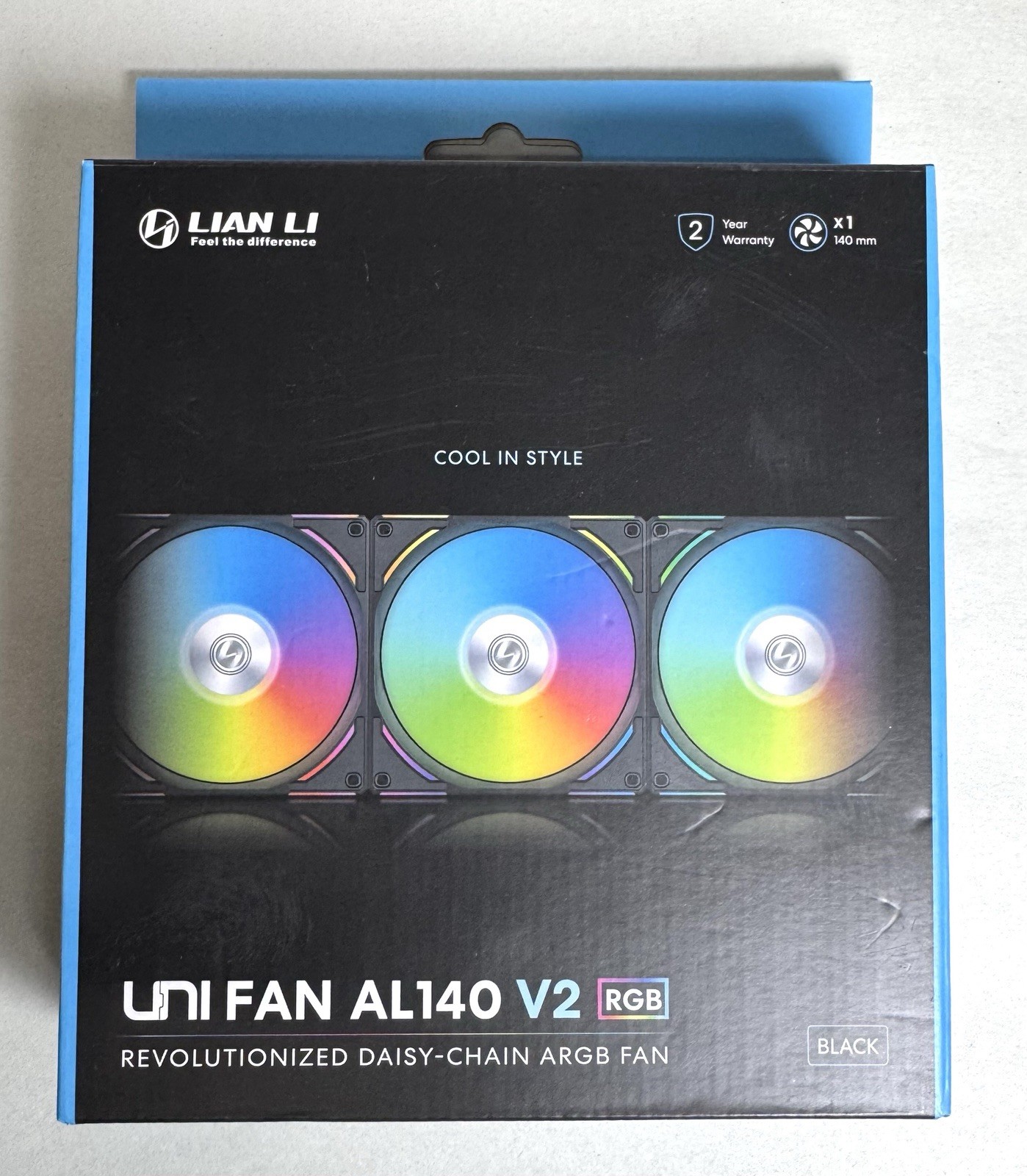 Lian Li Uni Fan AL140 V2 RGB Revolutionized Daisy Chain ARGB Fan Black